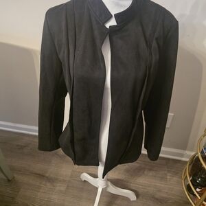 Classic Black Women's Open Face jacket- SUEDE